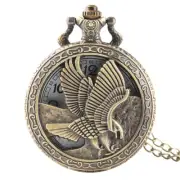 Steampunk Eagle Quartz Analog Pocket Watch Lot with Necklace Chain for Women Men