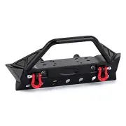 INJORA RC Bumper Metal Front Bumper with Tow Hooks and Lights for 1/10 RC Crawle