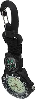 [VALICLUD] Multifunction Outdoor Mountaineering Hanging Watch with Nylon Strap and Carabiner Clip Pocket Watch with Compass for Backpackers and Adventurers