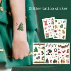 Christmas Glitter Temporary Tattoo Sticker Fake Tatoo Body Art Arm Kid Boy Girl☆