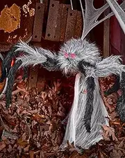Spirit Halloween 21 Inch LED Gray Jumping Spider Animatronic | Decorations | Animated | Halloween Décor