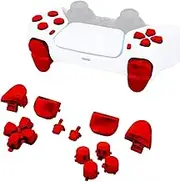 eXtremeRate Premium Buttons for PS5 Controller BDM-010 & BDM-020, Replacement Buttons Button Accessory Set D-Pad Button Action Buttons Control Pad L1 L2 R1 R2 Triggers Share Button Option Button Chrome Red