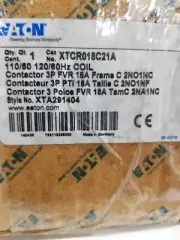 Eaton XTCR018C21A Contactor 3 pole FVR 18A Frame C 2NO1NC 110/120V 50/60Hz Coil