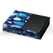 Xbox One Console Skins Decal Wrap ONLY - Mixed Blue Bubbles Glass