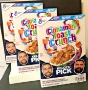 3 BOXES KELCES PICK Travis & Jason Kelce Brothers Cereal Cinnamon Toast Crunch