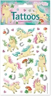 Tattoos for Children as Party Bags, Gift or Game | Fire Brigade, Ponies, Police, Knights, Animals etc. | Sticker Children's Children's Birthday Birthday Sticker Pattern Name: Enhorns (27 Tattoos)