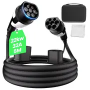 Advwin Type 2 to Type 2 EV Charging Cable 5M/8M 22kW 32A EV Charger Portable Electric Car Charger with Storage Bag IEC 62196-2