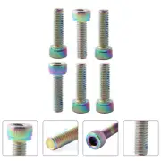 6 Pcs Bike Handlebar Stem Bolts Washer Head Screws Bike Fixed Gear Bolts