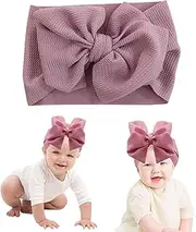 SJUIEO Baby Headband for Girls Purple Extra Large Bow Soft Elastic Wide Baby Headband Newborn Accessories Cute Hair Accessories for Girls