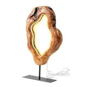 LED Wood Table Lamp, Irregular Bedside Lamp with Dimmable, Creative Home Decor