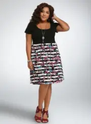 NWT Torrid Womens Plus Size 1 1X 14-16 Disney Mickey Mouse Floral Skater Dress