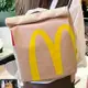 【我與他們都不同】 升級款皮料 McDonald's 上課 通勤女後背包 大容量 包包 麥當勞書包 紙袋背包
