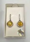 NIB LOVISA GENUINE SWAROVSKI CRYSTAL COLLECTION EARRINGS LIGHT TOPAZ