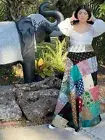 Beautiful Maxi Wrap Skirt Unique Cotton Patchwork Summer Colorful Skirt One Size
