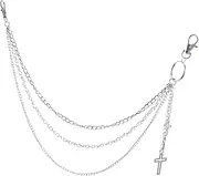 [GAROZATION] Hip Hop Jeans Chain Men's Women's Cross Waist Chain Vintage Links for Stylish Clothing Accessories