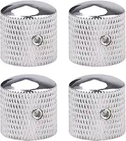 XIYANGJUAN 4Pcs Metal Guitar Knobs Chrome Volume Tone Control Knobs Silver Dome Knobs with with Allen Keys for Fender Telecaster Gibson Les Paul Electric Guitar Bass Accessories