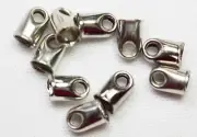 End Caps for Kumihimo, Bead Crochet, Beaded Ropes, Leather and Cord-Silver-10 pc