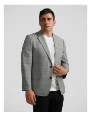 [Johnny Bigg] Davis Check Stretch Blazer in Grey