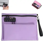 [Generic] Travel Lock Bag, 2025 New Travel Lock Bag, Double Layer Money with and Zipper, for Bank, Passports and Valuable Storage (Purple)