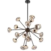 Varlin Contemporary Pendant Hanging Lamp Light Metal Glass Black Matte Mirror