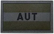 Austria Flag Patch with Velcro (Tarn/RAL7013)