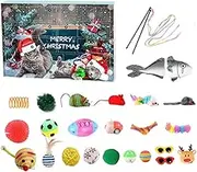 Christmas Advent Calendar 2024, 24 Day Cat Advent Calendar with Assorted Cat Toys, Interactive Christmas Countdown Toy for Lovers Xmas Gifts