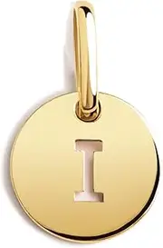 [SINGULARU] Mini Medallion Letter Gold - Initial Pendant in 925 Sterling Silver with 18 Carat Gold Plating - Pendant Letter A - Z - Charm Can Be Combined with Necklace - Women's Jewellery