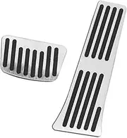 CLEZON Car Accelerator Brake Pedals Cover, for Kia, K5 DL3 Optima 2013-2023 Non-Slip Pads Accessories Car Pedal Pad Cover(Black Silver)