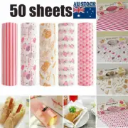 50PCS Sandwich Wrapper Food Wrapping Bread Oil-paper Grease-proof Wax Paper Roll