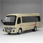 Die-cast Diecast 1:32 for Toyota Coaster Sightseeing Bus Model Car Pull Back Sound Light Simulation Business Vehicles Presents Miniature Vehicle(Dark Yellow)