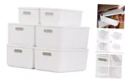 6pcs White Plastic Storage Bins with Lids, 16qt Stackable Storage 4M+2S