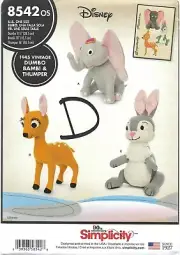 Simplicity 8542 Vintage Disney Dumbo, Bambi & Thumper UNCUT Sewing Pattern