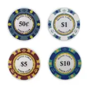 Low Stakes Cash Game Monte Carlo Poker Chips Set Bulk - Ideal $0.50/$1 Blinds