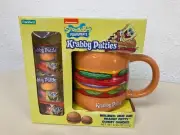 Sponge Bob Squarepants Krabby Patty Drinking Mug & Gummy Candy Burgers New