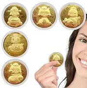 Chinese Souvenir Coin - Traditional Souvenir Coin, Retro Snake Coin, Individual Collectible Coin | Gold Foil Good Luck Gold New Year Gold Coin Zodiac Commemorative Coin C