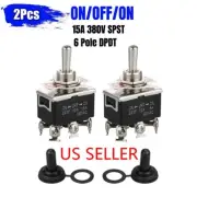 2-pack Waterproof 6pin DPDT Momentary Toggle Switch Boot Cap ON/OFF/ON Amp