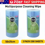 2PK 100 Sheets Multipurpose Cleaning Wipe Durable Home Kitchen Cleaning 50x25cm