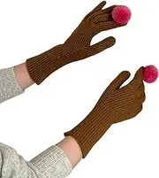 [JINZIJINYU] Knitted Touch Screen Gloves Winter Woolen Gloves Solid Color Touch Screen Cycling Gloves With Fingers