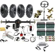 860mm Electric Rear Axle Kit 1000W Differential Motor 6" Wheels ATV Go kart Bike