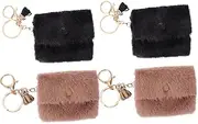 [SAFIGLE] 4pcs Mini Coin Purse Keychain Set Small Minimalist Wallet for Women Keychain Wallet with Small Makeup Pouch for Coin Holder