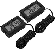 HEALEEP 2pcs Digital Thermometer for Home Gauge with Easy to Read Display Accurate Measurement for Fish Tanks Refrigerators and Indoor Use Celsius