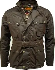 [Game Technical Apparel] Game Speedway Quilted Wax Biker Jacket Brown Medium Brown