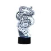 Halloween Skull 3D Visual Illusion Lamp Transparent Acrylic Night Light LED Lamp Touch Table Lamp Multicolor