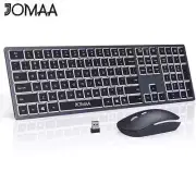 Wireless Ultra Slim Full Size Keyboard and Mouse Combo Rechargeable 2.4G USB Ill
