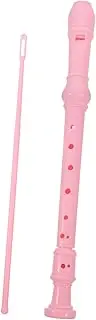 LALADEFIEE Beginner's Soprano Recorder Flute 8 Hole Musical Instrument for Teens Pink Cleaning Stick and Black Bag