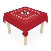 red Mahjong game Tablecloth Mahjong with rules written on the tablecloth