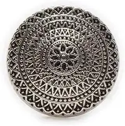 5 PCS Metal Shank Circle Flower Pattern Round Vintage Buttons Craft for DIY Sewing Clothes Decor (Antique Silver, 25mm)