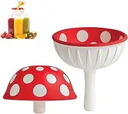 Mushroom Small Funnel - Foldable Kitchen Funnel with Wide Mouth for Jars, Canning, & Bottle Liquid Transfer - Creative Silicone Mushroom Condiment Funnel, BPA Free, 100% Food Safe, Dishwasher Safe