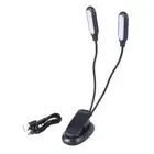 LED Desk Light USB Rechargeable Clip Lamp With 3 Color Lights Double Gooseneck