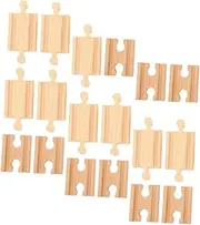 MOKKHNB 18Pcs Wooden Train Track Expansion Educational Track for Creative Play Compatible with Major Brands Safe Smooth Finish for Years and Up